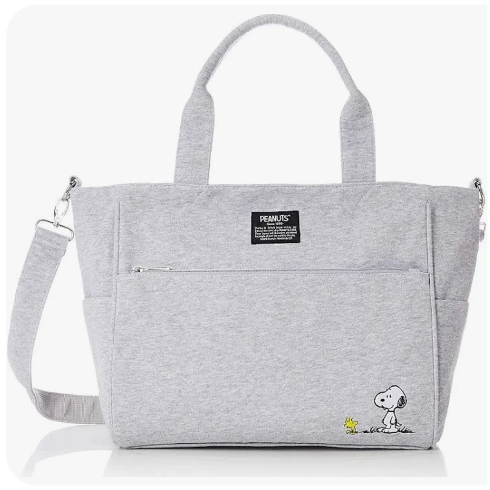 Peanuts Snoopy Grey Tote Bag with Shoulder Strap